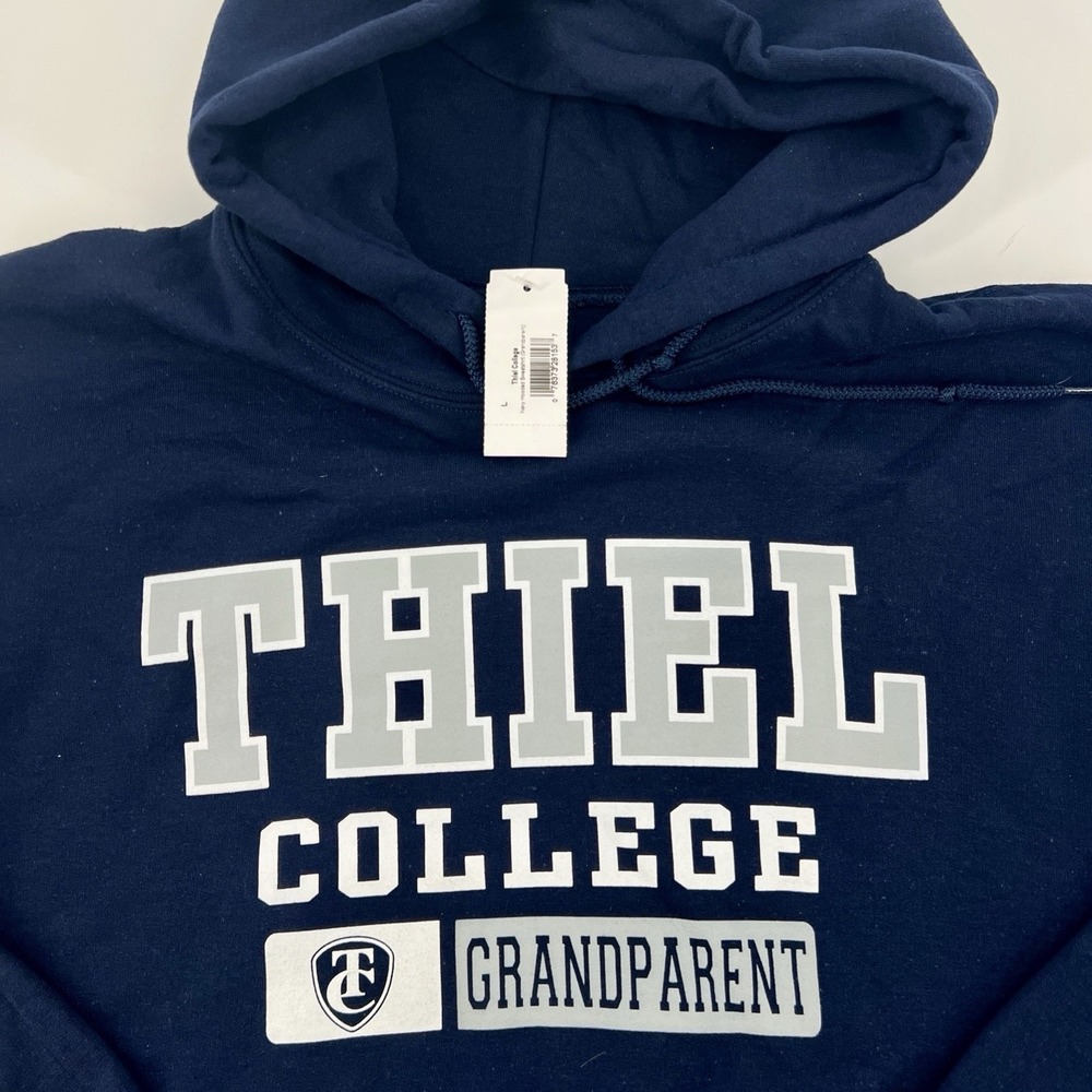 NEW Thiel College Grandparent Hoodie Sweatshirt Men's Large Blue New with Tags